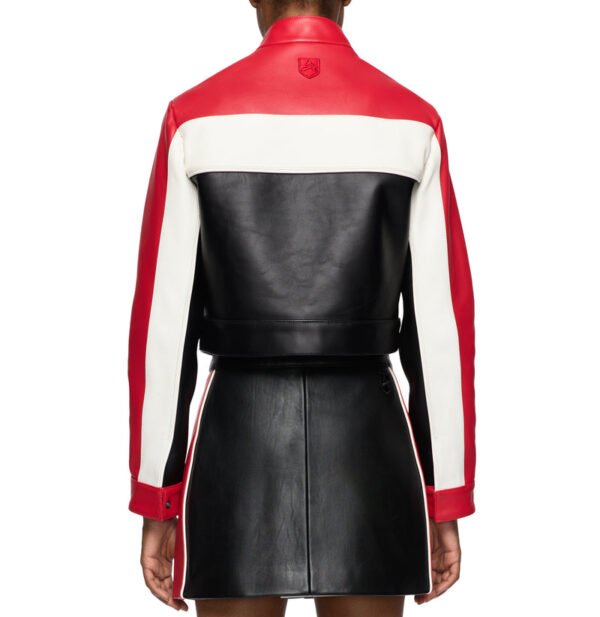 Avirex Womens Cropped Colorblock Moto Jacket 4