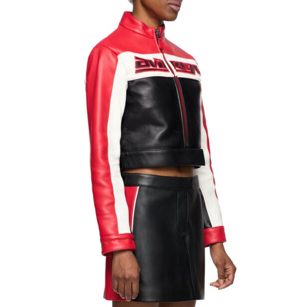 Avirex Womens Cropped Colorblock Moto Jacket 8