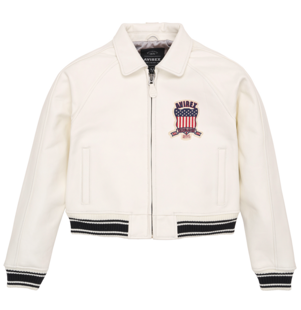 Avirex Womens Cropped Icon Jacket Snow White 1