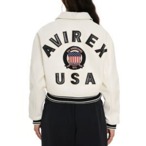 Avirex Womens Cropped Icon Jacket Snow White 2