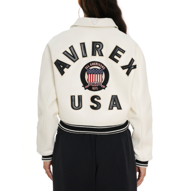 Avirex Womens Cropped Icon Jacket Snow White 2