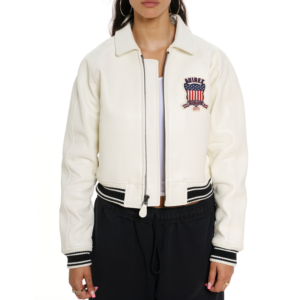 Avirex Womens Cropped Icon Jacket Snow White 3