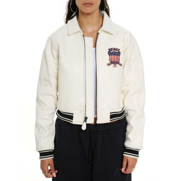 Avirex Womens Cropped Icon Jacket Snow White 3