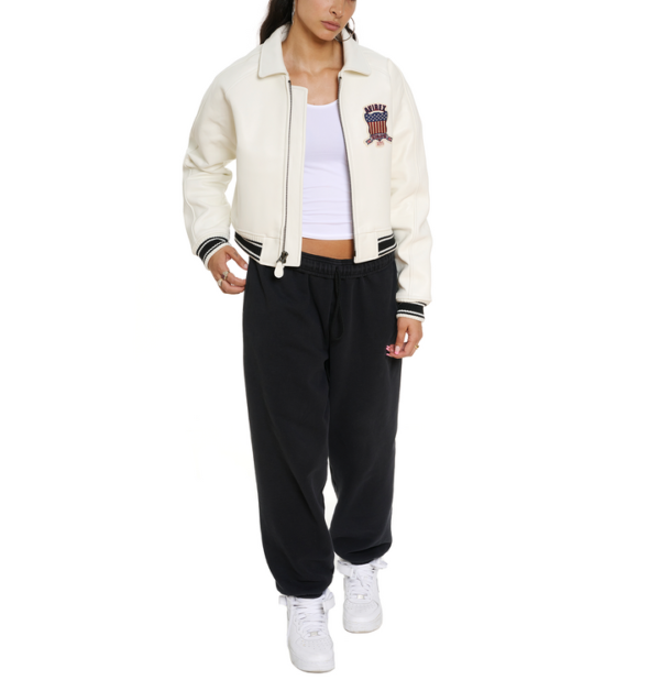 Avirex Womens Cropped Icon Jacket Snow White 4 1