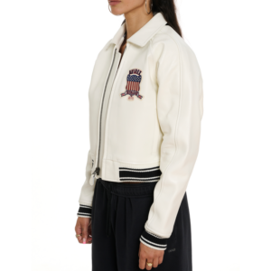 Avirex Womens Cropped Icon Jacket Snow White 5