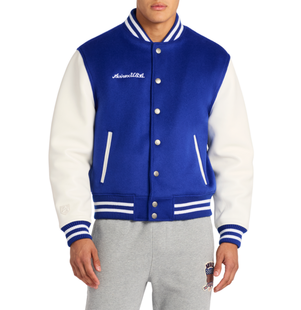 Avirex Wool Leather Varsity Jacket Mazarine Blue 2