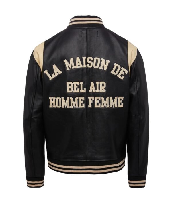 Bel Air Homme Femme Black Bomber Leather Jacket 2