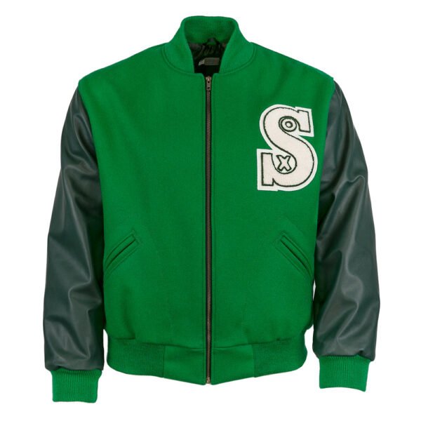 Chicago White Sox 1932 Authentic Kelly Wool Bomber Jacket 4