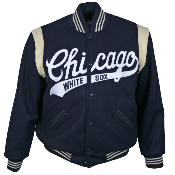 Chicago White Sox 1967 Authentic Navy Wool Bomber Jacket 1