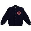 Cincinnati Reds 1942 Authentic Navy Blue Wool Bomber Jacket 1