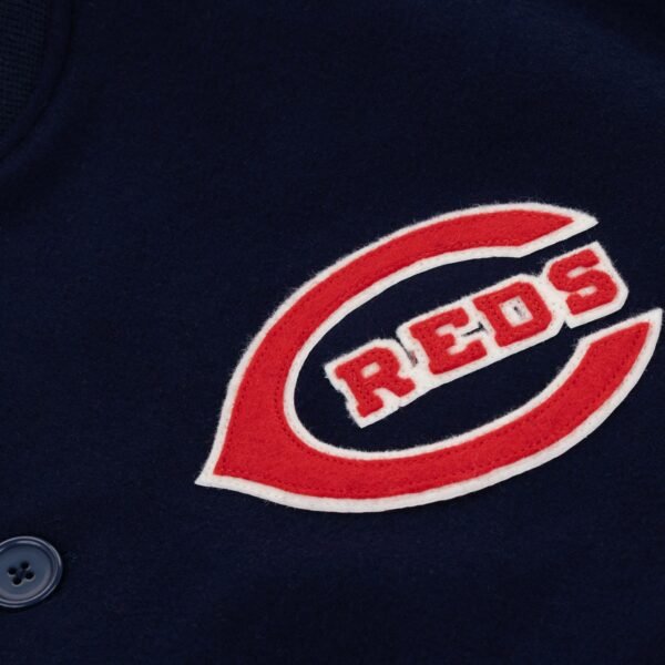 Cincinnati Reds 1942 Authentic Navy Blue Wool Bomber Jacket 2