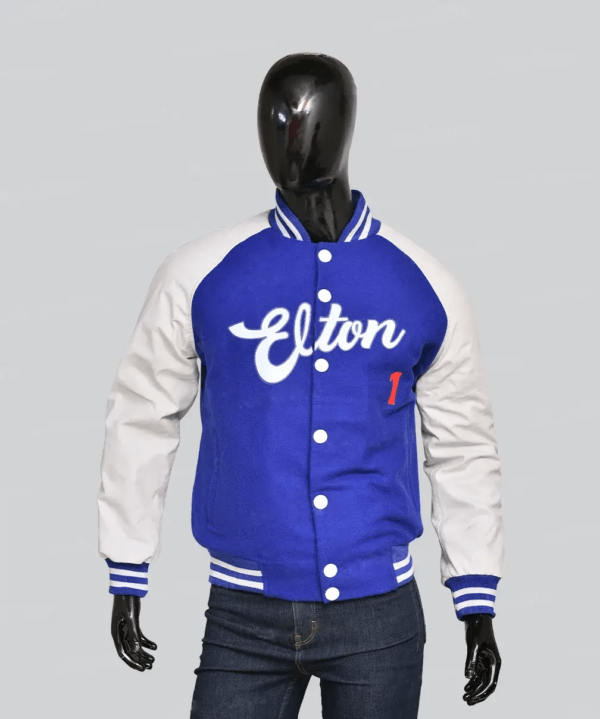 Elton John Wool Leather Blue Varsity Jacket 2
