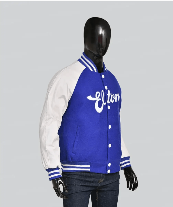Elton John Wool Leather Blue Varsity Jacket 3