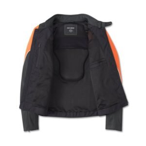 Harley Davidson Mens Depeyster Leather Jacket Harley Orange Harley Black 2