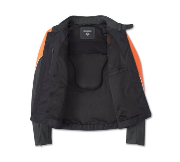 Harley Davidson Mens Depeyster Leather Jacket Harley Orange Harley Black 2