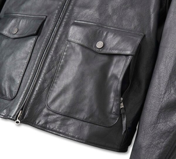 Harley Davidson Mens H D Flex Layering System Captains Leather Jacket Outer Layer 2