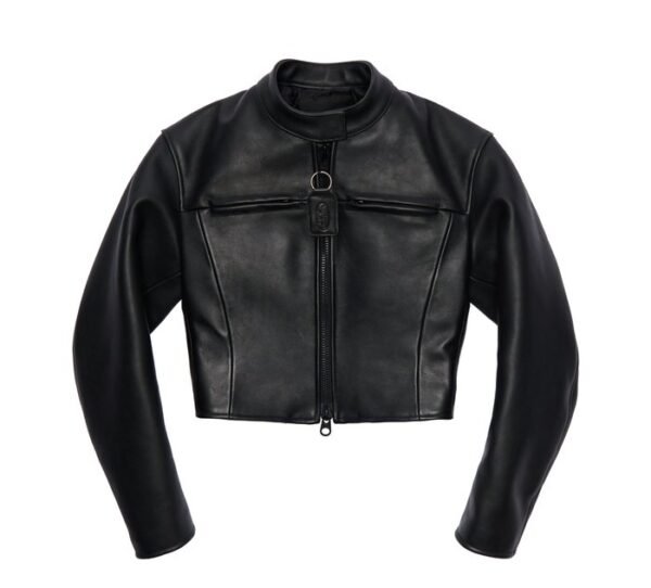 Harley Davidson Womens Fitted Cafe Racer Leather Jacket Jet Black 1