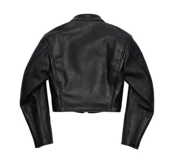 Harley Davidson Womens Fitted Cafe Racer Leather Jacket Jet Black 2