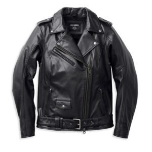Harley Davidson Womens Potomac 3 in 1 Leather Riding Jacket Black 2