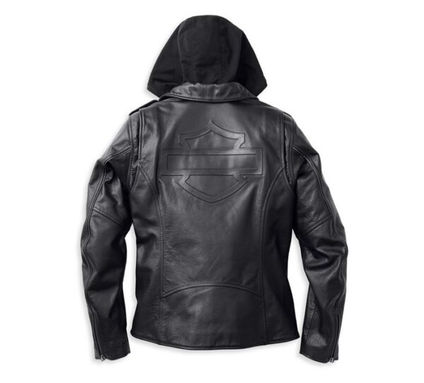 Harley Davidson Womens Potomac 3 in 1 Leather Riding Jacket Black 5