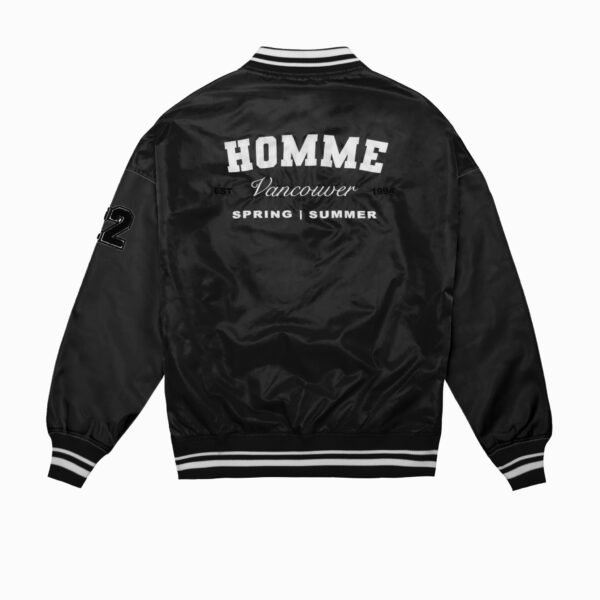 Homme Vancouver BlackBlack Varsity Jacket 2