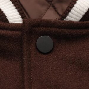 Homme Wool Leather Mocha Varsity Jacket 5