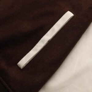 Homme Wool Leather Mocha Varsity Jacket 6