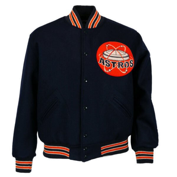 Houston Astros 1965 Authentic Navy Wool Bomber Jacket 1