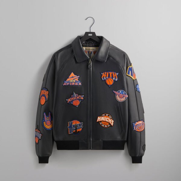 Kith AVIREX for the New York Knicks Black Icon Jacket 1