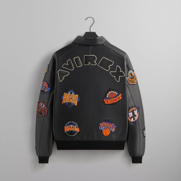 Kith AVIREX for the New York Knicks Black Icon Jacket 4