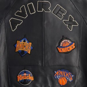 Kith AVIREX for the New York Knicks Black Icon Jacket 8