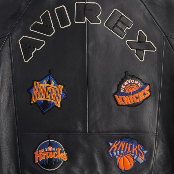 Kith AVIREX for the New York Knicks Black Icon Jacket 8