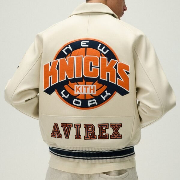 Kith AVIREX for the New York Knicks Sandrift Icon Jacket 3