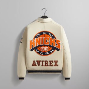 Kith AVIREX for the New York Knicks Sandrift Icon Jacket 4