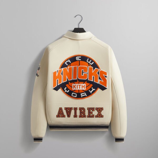Kith AVIREX for the New York Knicks Sandrift Icon Jacket 4