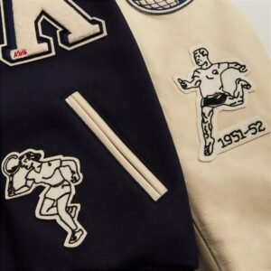 Kith Russell Athletic Cuny Queens College Golden Bear Varsity Jacket Black 10