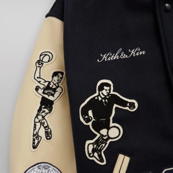 Kith Russell Athletic Cuny Queens College Golden Bear Varsity Jacket Black 13
