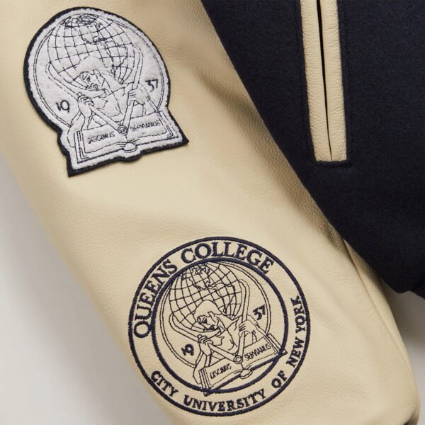 Kith Russell Athletic Cuny Queens College Golden Bear Varsity Jacket Black 14