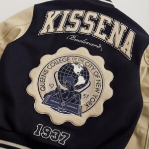 Kith Russell Athletic Cuny Queens College Golden Bear Varsity Jacket Black 16