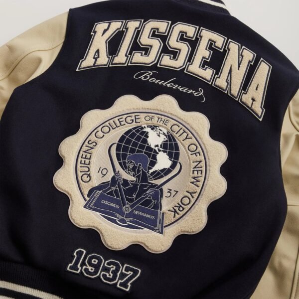 Kith Russell Athletic Cuny Queens College Golden Bear Varsity Jacket Black 16