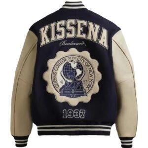 Kith Russell Athletic Cuny Queens College Golden Bear Varsity Jacket Black 9