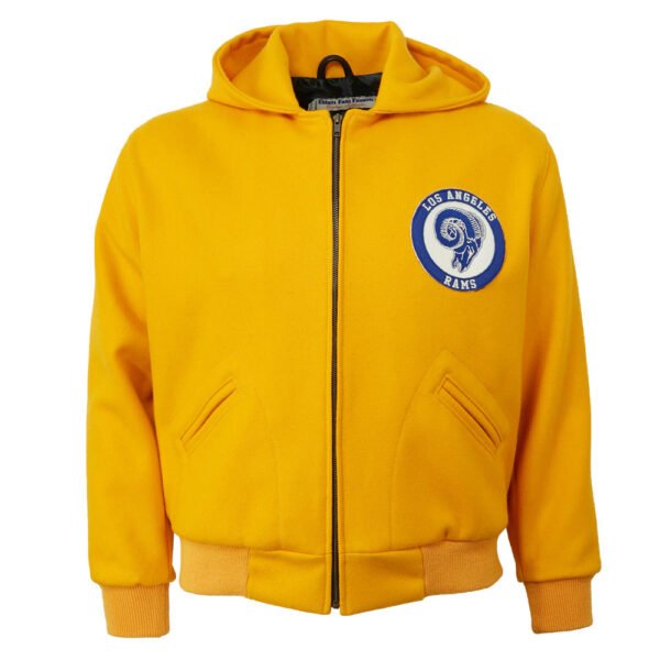 Los Angeles Rams 1950 Authentic Gold Wool jacket With Hood 1