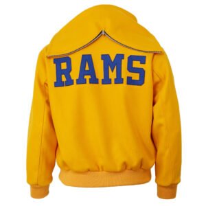 Los Angeles Rams 1950 Authentic Gold Wool jacket With Hood 3