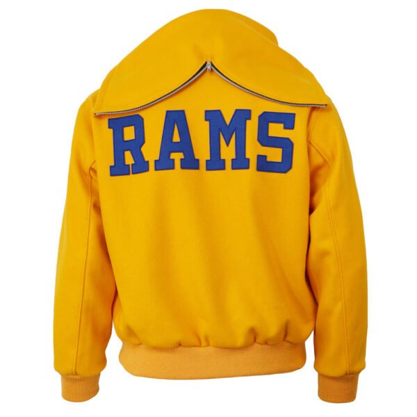 Los Angeles Rams 1950 Authentic Gold Wool jacket With Hood 3