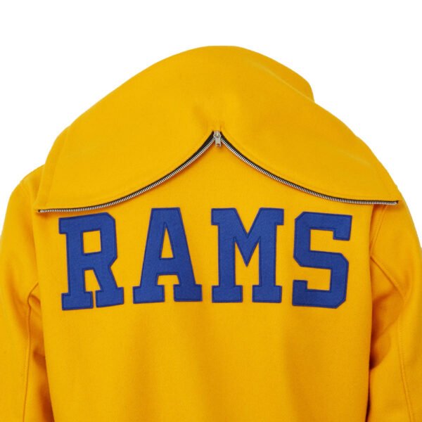 Los Angeles Rams 1950 Authentic Gold Wool jacket With Hood 4