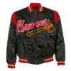 Milwaukee Braves 1957 Authentic Bomber Jacket Black 1