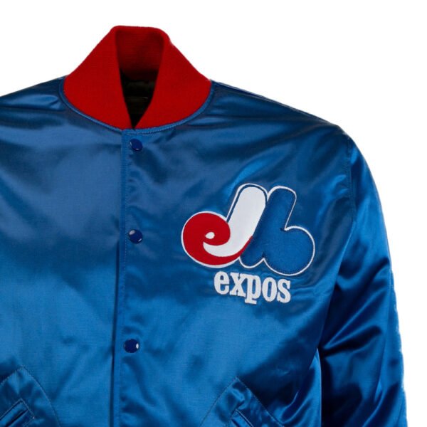 Montreal Expos 1969 Authentic Satin Bomber Jacket Royal Blue 2