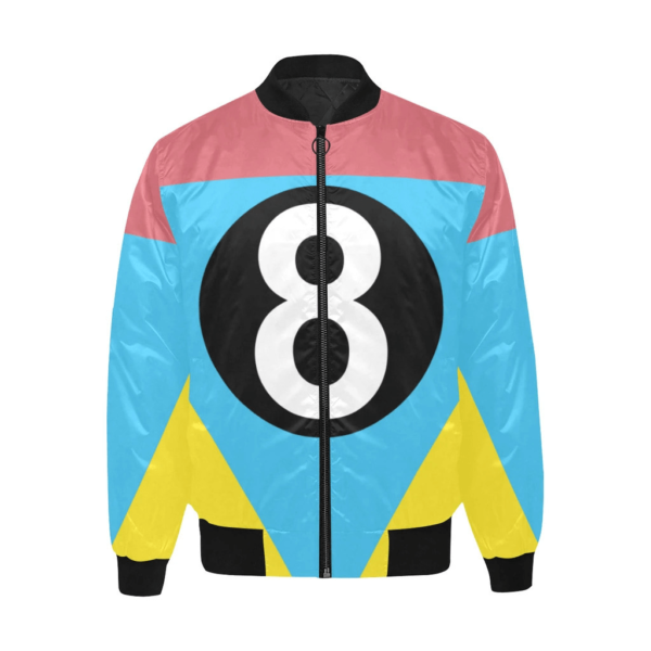 Multi Color 8 Ball Satin Full Zip Bomber Jacket 1