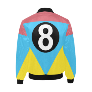 Multi Color 8 Ball Satin Full Zip Bomber Jacket 2