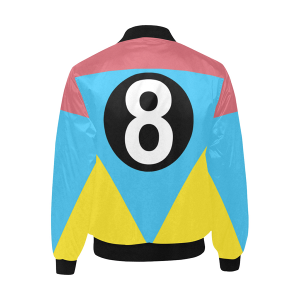 Multi Color 8 Ball Satin Full Zip Bomber Jacket 2
